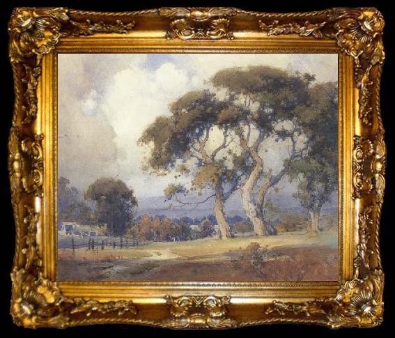 framed  unknow artist Oaks in a California Landscape, ta009-2